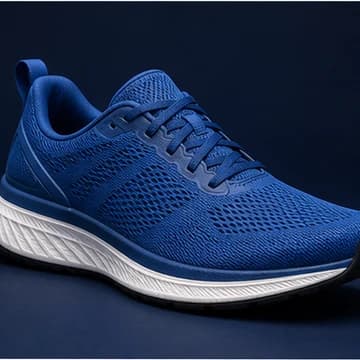 Blue running shoe side photo